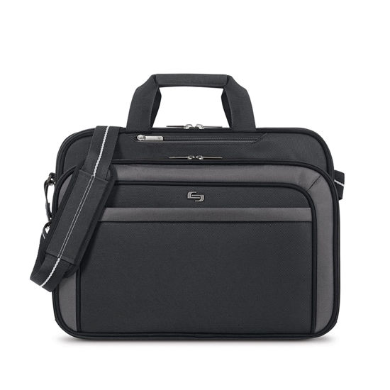 Picture of Solo New York Empire 17.3-Inch Laptop Briefcase, TSA Friendly, Black/Grey