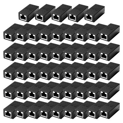 Picture of ZUZONG 50 PCS Gigabit RJ45 Coupler, Ethernet Extender Connector in Line Coupler for Cat8/Cat7/Cat6/Cat5e/Cat5 Ethernet Cable Extender Adapter Female to Female (Black)