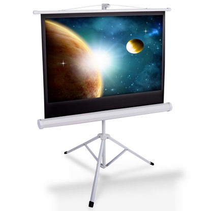 Picture of Pyle Portable Projector Screen Tripod Stand - Mobile Projection Screen , Lightweight Carry & Durable Easy Pull Assemble System for Schools Meeting Conference Indoor Outdoor Use, 40 Inch(PRJTP42)