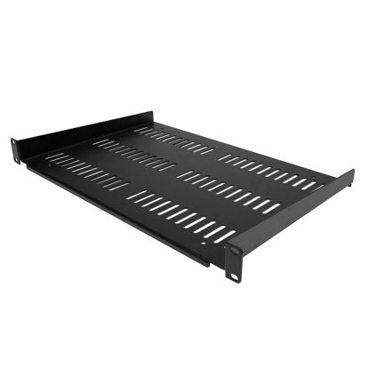 Picture of StarTech.com 1U Server Rack Shelf - Universal Vented Rack Mount Cantilever Tray for 19" Network Equipment Rack & Cabinet - Durable Design - Weight Capacity 55lb/25kg - 12" Deep (SHELF-1U-12-FIXED-V)