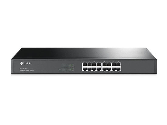 Picture of TP-Link TL-SG1016 | 16 Port Gigabit Ethernet Switch | Plug & Play | Sturdy Metal, Shielded Ports, Rackmount, Fanless, Black | 3 Year Manufacturer Warranty | Unmanaged