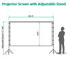 Picture of WALI Portable Projector Screen with Stand, 120 inch Foldable Outdoor Projector Screen 16:9 4K HD Wrinkle-Free Lightweight Movie Screen with Carry Bag for Home Backyard Theater Party Camping (PSM002-B)