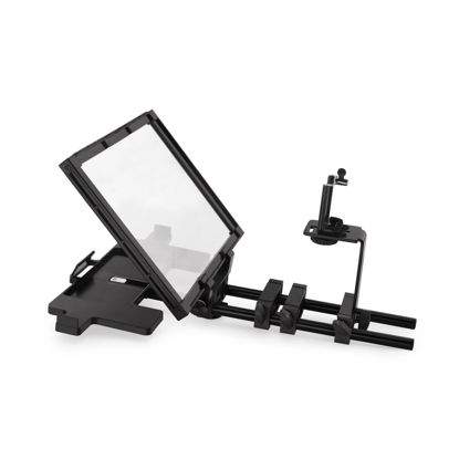 Picture of FILMCITY Professional & Portable Easy Teleprompter for Tablet/Tab/Smartphone/DSLR Video Camera. Adjustable Camera Base, Glass & Tab Holder. Quick Tripod Mounting, Hand Gloves, Sunhood + Bag (FC-TP-EZ)