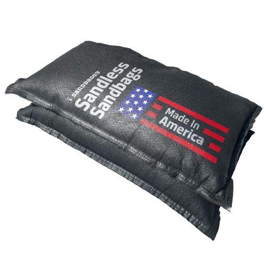 Picture of Sandbaggy 14" x 26" Water Activated Sandless Sandbags - Flood Barriers, Erosion Control - Made in The USA (Black) (20)