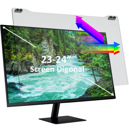 Picture of GHY 23, 23.6, 23.8, 24" Anti Blue Light Screen Protector 24 Inch Monitor, Hanging Computer Screen Protector For Eyes