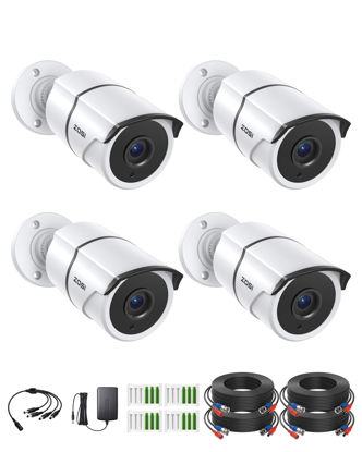 Picture of ZOSI 4PACK 1920TVL 1080P HD TVI Security Cameras 120ft Night Vision CCTV Cameras Home Security Day/Night Waterproof Camera for 720P,1080P,5MP,4K HD-TVI Analog DVR Systems