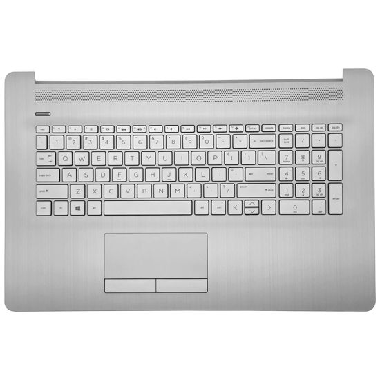 Picture of Replacement Upper Case Palmrest for HP 17-by 17T-by 17-CA 17Z-CA 17t-by400 17-by0026cy 17z-ca300 Series Laptop Backlight Keyboard Assembly with ODD Touchpad L92783-001 Natural Silver