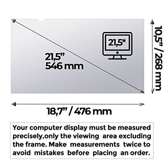 Picture of 21.5 inch (Diagonally Measured) Widescreen (16:9 Ratio) Size 18.7x10.5 inch (476x268mm) Computer Privacy Screen Filter for Desktop LCD Computer Monitor & Latest 21.5&#34; iMac Retina 4K, Anti-Glare