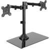 Picture of VIVO Freestanding Dual Monitor Stand with Sleek Glass Base and Adjustable Arms, Mounts 2 Screens up to 32 inch and 22 lbs Each, Black, STAND-V002FG