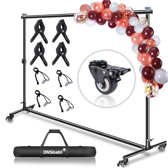 Picture of Versatile Heavy Duty Backdrop Stand, with Wheels, 10 * 7ft Adjustable Photo Background Stand, Banner Backdrop Stand for Parties/Photography/Birthday/Studio