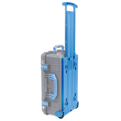 Picture of Pelican 1510 Replacement Trolley Set - Backplate, Telescoping Handle, L&R Wheel Assemblies - Blue