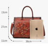 Picture of Essenburg Vintage Leather Laptop Breifcase Bag for Women 14 Inch Crossbody Travel Bag Floral Brown for Office/Work/Travel