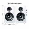 Picture of SW208 3" Active Bluetooth 5.0 Bookshelf Speakers - 60W Carbon Fiber Speaker Unit - Built-in 24bit DAC Dynamic 3D Surround Sound 2.0 Computer PC Monitor Gaming (Pair, White)