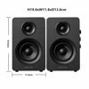 Picture of Sanyun SW208 3" Active Bluetooth 5.0 Bookshelf Speakers - 60W Carbon Fiber Speaker Unit - Built-in 24bit DAC - Dynamic 3D Surround Sound - 2.0 Computer PC Monitor Gaming Speakers (Pair, Black)