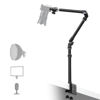 Picture of 【All Metal】RAUBAY Desktop Magic Arm, Overhead Camera Desk Mount, Table Light Stand with 1/4“ Ball Head, 3/8" & 5/8" Adapter, C Clamp, Retractable Boom Arm for DSLR, Webcam, Microphone, Projector DMA01