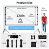 Picture of Projector Screen and Stand, Towond 120 inch Portable Projector Screen Indoor Outdoor Projector Screen 16:9 4K HD Wrinkle-Free Lightweight Movie Screen with Carry Bag for Backyard Movie Night