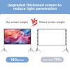 Picture of Projector Screen with Stand, Thickened 120 inch Portable Projector Screen Outdoor Indoor Movie Screen Wrinkle Free 16:9 4K HD Rear Front Projection Screen with Carrying Bag for Movie Night Travel