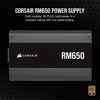 Picture of CORSAIR RM650 80 Plus Gold Fully Modular Low-Noise ATX 650 Watt Power Supply - NA - Black