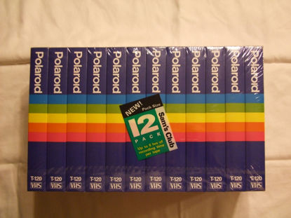 Picture of NEW Sealed 12 Pack of Polarold Super Color T-120 Six Hours Blank VHS Tapes