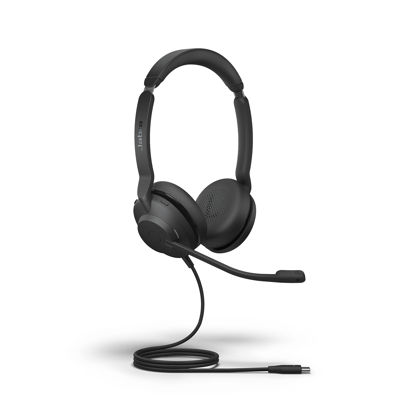 Picture of Jabra Evolve2 30 MS Wired Headset, USB-C, Stereo, Black - Lightweight, Portable Telephone Headset with 2 Built-in Microphones - Work Headset with Superior Audio and Reliable Comfort