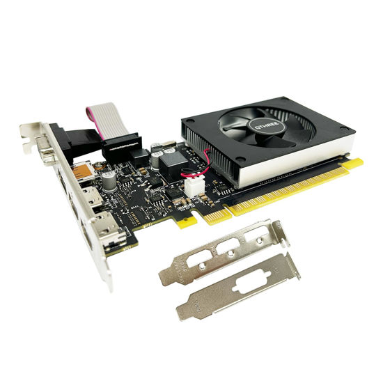 Picture of QTHREE GT 730 4GB 64Bit DDR3 Graphics Card,2X HDMI,VGA,DP,Computer Video Cards for PC Gaming GPU,PCI E x8 2.0,Support 4 Monitors,Win11,Low Profile