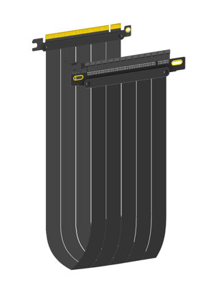 Picture of GLOTRENDS PCIe 4.0 X16 GPU Riser Cable Length 600mm, Female 180 Degree Angle, Compatible with Gen 4 GPUs, Such as RTX4090-RTX3060, RX7900, RX6950XT-RX6500XT,etc (PCIE40-60-180)