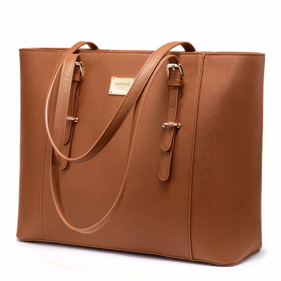 Picture of Laptop Bag for Women Large Office Handbags Briefcase Fits Up to 15.6 inch (Updated Version)-Brown