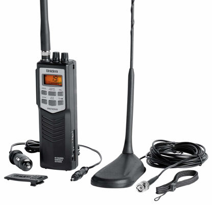 Picture of Uniden PRO501TK Pro-Series 40-Channel Portable Handheld CB Radio, Two-Way Emergency Radio, includes High-Gain Magnet Mount Antenna, Auto Noise Limiter, NOAA Weather, and Full Channel Scan