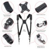 Picture of Padwa Lifestyle Frosted Black Dual Camera Harness Strap for Two-Cameras - Dual Shoulder Full Grain Leather Harness,Multi Double Camera Gear for DSLR/SLR Strap,Double Camera Harness for Photographers