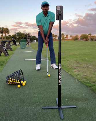 Picture of iRangeSports Range Pro Combo w/The Puck (Golf Recording monopod ft. Spike for Course, and Base for Indoor use compatibale with Magsafe)