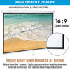 Picture of SUPER DEAL 80'' 16:9 HD Projection Screen Foldable Anti-Crease Portable Projector Movie Screen Manual Pull Down for Home Theater Presentation Education Outdoor Indoor Public Display