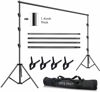 Picture of HYJ-INC 10 x 10Ft Photo Video Studio Heavy Duty Adjustable Muslin Backdrop Stand Background Support System Kit for Photography with Carrying Bag，4 Pcs Spring Clamps