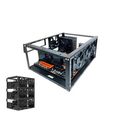 Picture of DIY Computer Case PC Frame Desktop Chassis Stackable Rack Stand Open Air Testbench Fits ATX ITX MacroATX E-ATX X79 X99 Motherboard (Stackable)