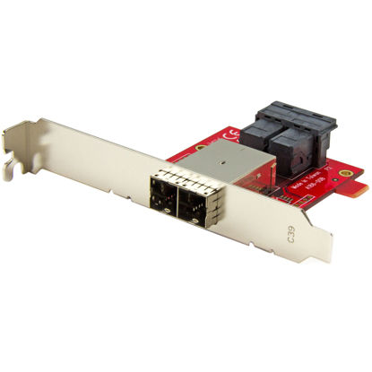 Picture of StarTech.com Mini-SAS Adapter - Dual SFF-8643 to SFF-8644 - with Full and Low-Profile Brackets - 12Gbps (SFF86448PLT2)