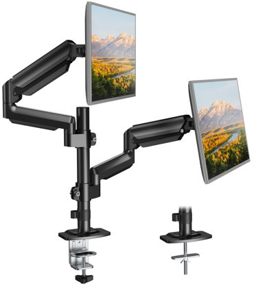 Picture of ErGear Dual Monitor Mount for 13″-32″ Screens, Dual Monitor Stand with Taller 13" Pole, Fully Adjustable Gas Springs Dual Monitor Arm Desk Mount, Each Arm Holds to 19.8 lbs, VESA 75x75 and 100x100 mm