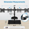 Picture of MOUNTUP Dual Monitor Stand, Free Standing Monitor Desk Mount for 2 Screens fits 13-27 inch, Holds Max 17.6 lbs, Computer Monitor Arms with Tempered Glass Base & Storage Tray VESA 75x75 &100x100mm