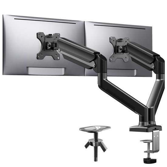 Picture of ErGear Dual Monitor Mount up to 32 inches Screen, Max 22 lbs Each Arm, Adjustable Dual Monitor Stand, Sturdy Steel Dual Monitor Arm with 180° Swivel, Tilt, 360° Rotation for Home Office, VESA 75/100mm