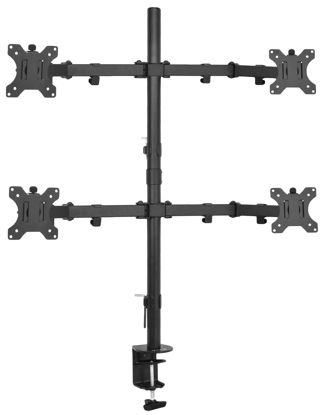 Picture of VIVO Quad 13 to 30 inch LCD Monitor Desk Mount, Fully Adjustable Stand with Tilt and Swivel, Holds 4 Screens with Max VESA 100x100, STAND-V004