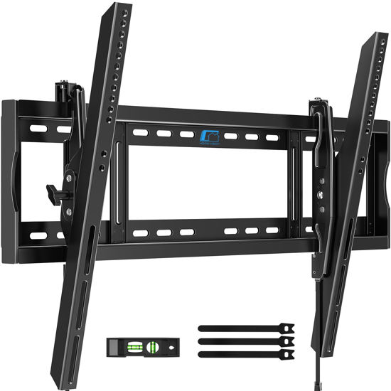 Picture of HOME VISION Tilt TV Wall Mount for Most 48-120 inch Flat Curved TVs, Heavy Duty TV Mount up to 200Lbs, Wall Mount TV Bracket Fits 16"/18"/24" Studs Max VESA 800x600mm Space Saving for LED OLED LCD