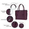 Picture of MOSISO PU Leather Laptop Tote Bag for Women (17-17.3 inch), Plum