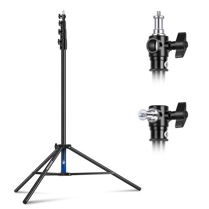 Picture of NEEWER 13ft/4m Air Cushioned Light Stand, Heavy Duty All Metal Photography Tripod Stand with 1/4” to 3/8” Reversible Spigot, 3 Way Mounting Interface & Metal Locking Knobs, Max Load 6.5lb/3kg