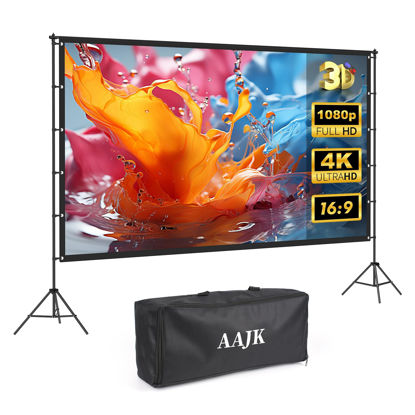 Picture of AAJK120-inch Portable Projector Screen with Stand - Elevate Your Outdoor Movie Nights with 4K HD Clarity and Lightweight Convenience