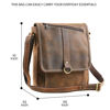 Picture of Handmade World Full Grain Hunter Buffalo Leather 10 Inch Tablet Messenger Bags 'The NobleEra' Shoulder Crossbody Flap Satchel Bag For Travel Work Business, Brown