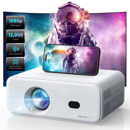 Picture of [Electric Focus] Mini Projector with 5G WiFi 6 and Bluetooth, Support FHD 1080P Smart Video Projector, 12000L Portable Movie Projector with Auto Keystone Compatible with iOS/Android/TV Stick/HDMI/PS5