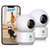 Picture of AOSU 4MP Security Camera Indoor - 2.5K Baby Monitor Pet Camera 360° for Home Security, WiFi Camera with 5/2.4 GHz Wi-Fi Router, One-Touch Call, Smart Motion Tracking (2 Pack)