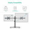 Picture of WALI Free Standing Dual Monitor Stand, Height Adjustable Monitor Mount with Glass Base, Fits LCD LED Flat Curved Screen up to 27 inch, 22lbs, with Grommet Base (GMF002)