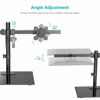 Picture of WALI Free Standing Dual Monitor Stand, Height Adjustable Monitor Mount with Glass Base, Fits LCD LED Flat Curved Screen up to 27 inch, 22lbs, with Grommet Base (GMF002)