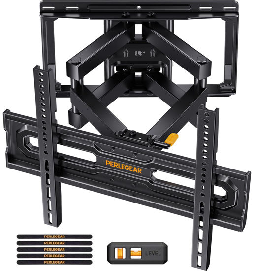 Picture of Perlegear Full Motion TV Wall Mount for 32-65 Inch TVs up to 99 lbs, Max VESA 400x400mm, Fits 16”/12” Wood Studs, Adjustable Pre-Assembled TV Wall Mount, Tool-Free Tilt, Swivel & Extension, PGMF21