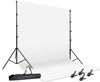 Picture of HYJ-INC Photo Video Studio 12 x10ft 100% Muslin White Backdrop with 10 x 8.5ft Stand Photography Background Support System Kit,Clamp, Carry Bag