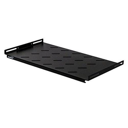 Picture of Navepoint 1U 19-Inch Fixed IT Network Cabinet Shelf for 450mm Depth Cabinet Enclosure Vented Black